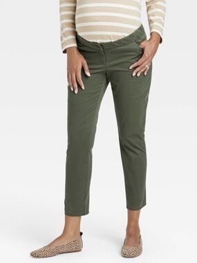 The Nines by Hatch Green Twill Ankle Pants Sz 12